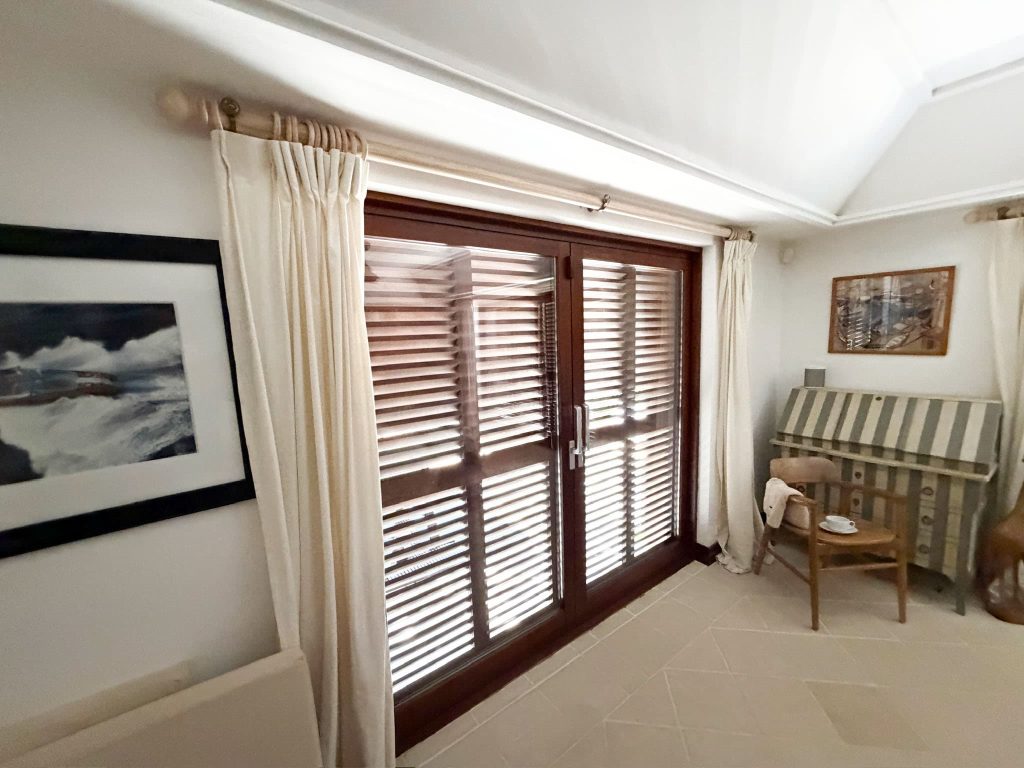 Curtains & Wooden Shutters